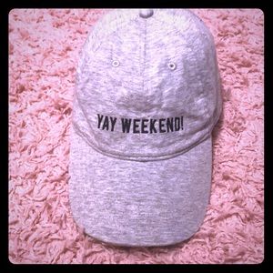 Express Grey “yay weekend” hat